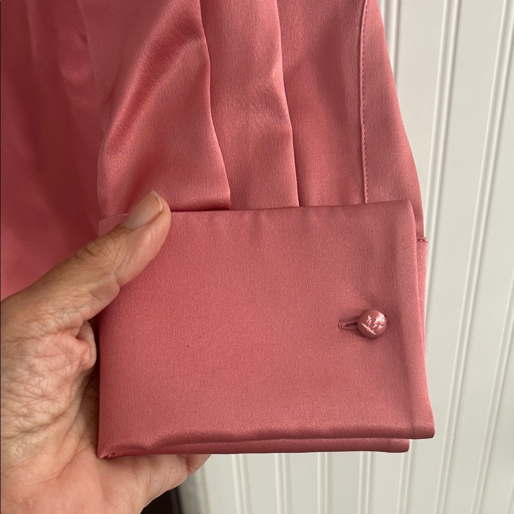 NWT MaxMara Classic Pink Silk Blouse - Picture 8 of 9